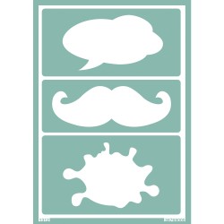 Soft Sablon: cloud/moustache/blot, DIN A5, self-adhesive, tab-bag 1pc Soft Sablon: cloud/moustache/blot, DIN A5, self-adhesive, tab-bag 1pc