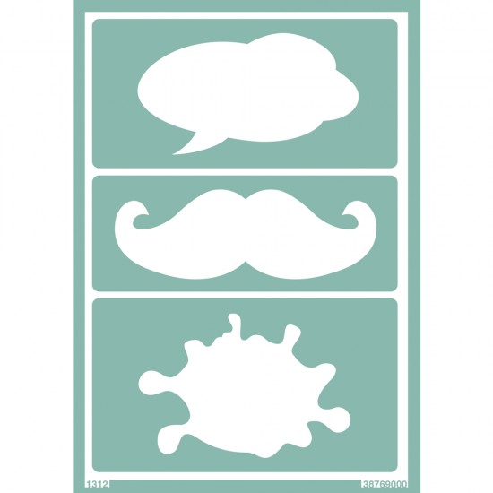 Soft Sablon: cloud/moustache/blot, DIN A5, self-adhesive, tab-bag 1pc