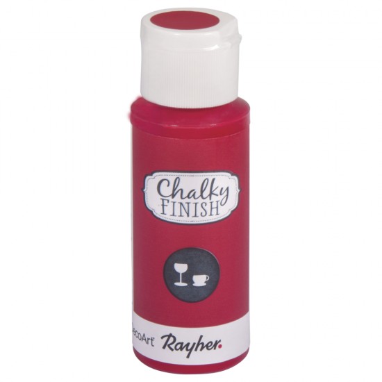 Vopsea Rayher Chalky Finish pentru sticla, cantitate 59 ml, culoare rosu clasic