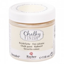 Vopsea Rayher Chalky Finish pentru lemn, ceramica, lut, hartie, canvas, beton, plastic, cantitate 118 ml, culoare alb-albastrui