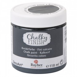 Vopsea Rayher Chalky Finish pentru lemn, ceramica, lut, hartie, canvas, beton, plastic, cantitate 118 ml, culoare antracit Vopsea Rayher Chalky Finish pentru lemn, ceramica, lut, hartie, canvas, beton, plastic, cantitate 118 ml, culoare antracit