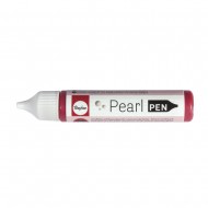 Pearl pen, Rayher, vopsea acrylica pe baza de apa pentru a forma margelute (perle), flacon de 28 ml, culoare rosu clasic