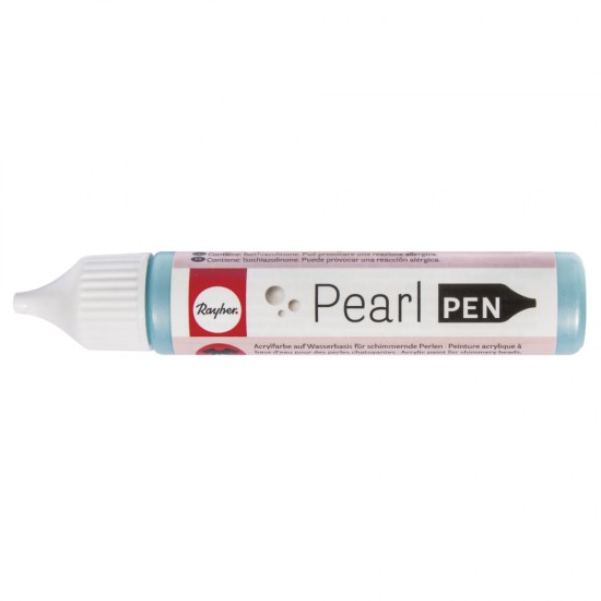Pearl pen, Rayher, vopsea acrylica pe baza de apa pentru a forma margelute (perle), flacon de 28 ml, culoare turcoaz