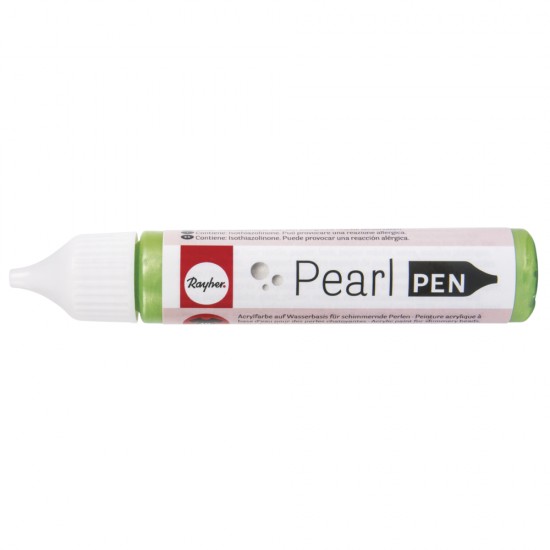Pearl pen, Rayher, vopsea acrylica pe baza de apa pentru a forma margelute (perle), flacon de 28 ml, culoare verde
