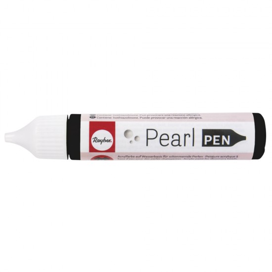 Pearl pen, Rayher, vopsea acrylica pe baza de apa pentru a forma margelute (perle), flacon de 28 ml, culoare negru
