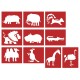 Sablon Rayher de hartie, cu animale, 10 modele diferite, dimensiune 7-11 cm