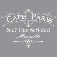 Sablon serigrafic Cafe Paris, 30.5x30.5cm, tab-bag 1 pc.