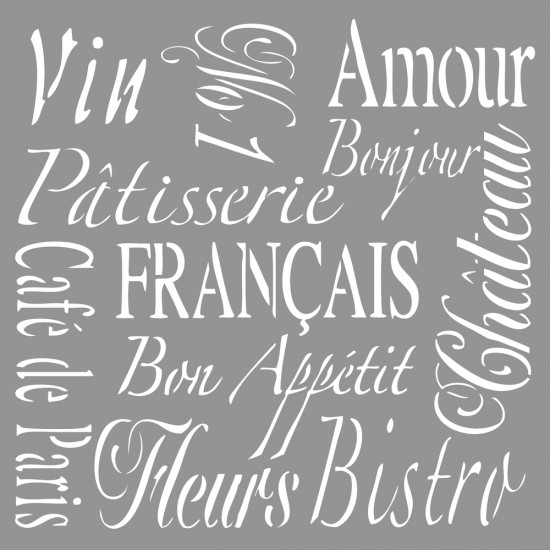 Sablon serigrafic French Living, 30.5x30.5cm
