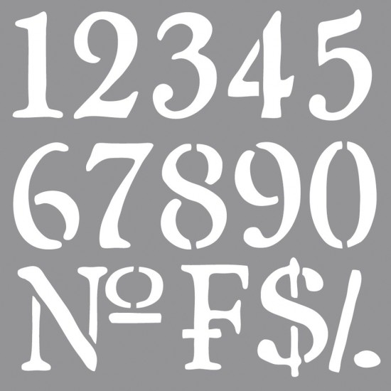 Sablon serigrafic Numere, 30.5x30.5cm