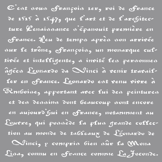Sablon serigrafic Mesaj francez, 30x30 cm