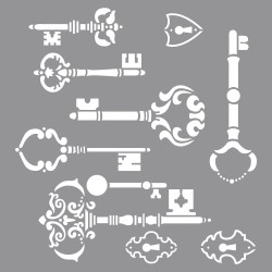 Sablon Vintage key, 30.5x30.5cm, tab-bag 1 pc.