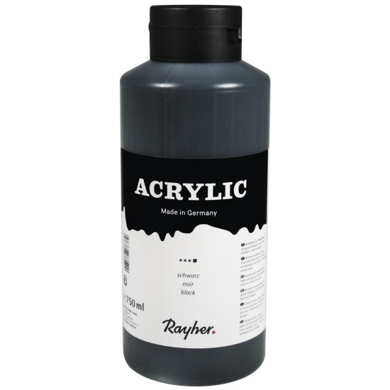 Vopsea acrilica Rayher, 750 ml, black