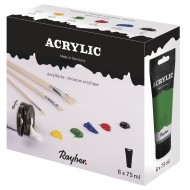 Set vopsea acrylica Rayher, un set contine 6 culori x 75 ml