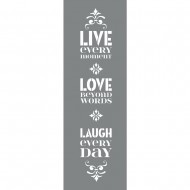 Sablon Rayher,  Live the day , dimensiune 15,25x45,72 cm, 2 modele/set