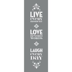 Sablon Rayher,  Live the day , dimensiune 15,25x45,72 cm, 2 modele/set