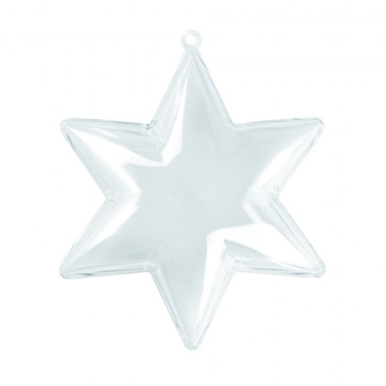 Stea plastic Rayher, cristal, 2 parti, 10 cm