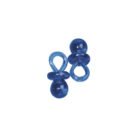 Plastic pendant - soother, albastru deschis, 2 cm, tap-bag. 12pc
