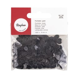 Paiete, fine, 6mm o, negru, tab-bag 1000pcs.