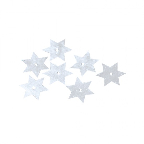 Star-shaped paillettes, 14 mm, argintiu, tab-bag 100 pcs.