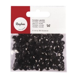 Paiete arcuite, 6mm o, negru, tab-bag 500pcs. Paiete arcuite, 6mm o, negru, tab-bag 500pcs.