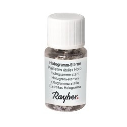 Hologramme stars, 3 mm o, argintiu, PET, bottle 10 ml
