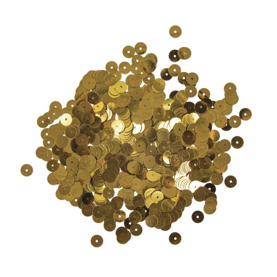 Paiete, 6 mm, fine, metallic gold, tab-bag 1000 pcs.