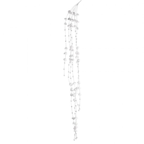 Flower hank of beads, 6-fold, 60cm, alb, tab-bag 1 pce.