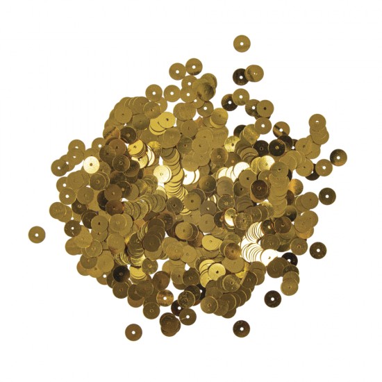 Paiete, 6 mm, flat, metallic gold, box 6g, washable