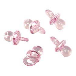 Mini Suzeta din plastic 2,8 cm, 10/set, roz pal, Rayher Mini Suzeta din plastic 2,8 cm, 10/set, roz pal, Rayher