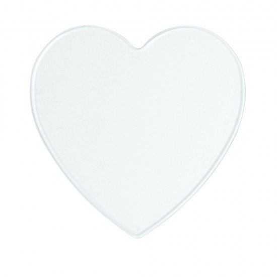 Plastic disk, crystal, Heart, 10 cm, tab-bag 2 pcs.