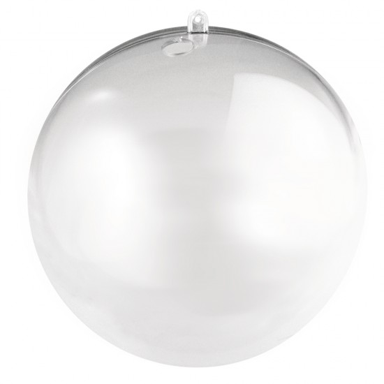 Glob plastic, Rayher, cristal, D10cm, 2 parti, cu orificiu D1,5cm pentru fir LED