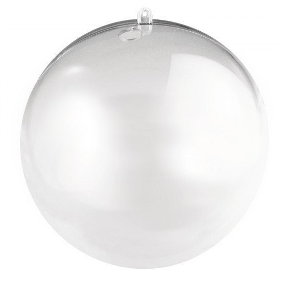 Glob plastic cristal, Rayher, D18 cm, 2 parti, cu orificiu D1.5cm pentru LED