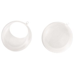 Glob plastic cristal, Rayher, D8cm, 2 parti, cu decupaj D4,5 cm Glob plastic cristal, Rayher, D8cm, 2 parti, cu decupaj D4,5 cm