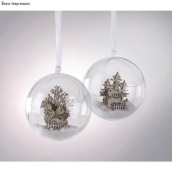 Glob plastic cristal, Rayher, D8cm, 2 parti, cu decupaj D4,5 cm, 6 buc/set Glob plastic cristal, Rayher, D8cm, 2 parti, cu decupaj D4,5 cm, 6 buc/set