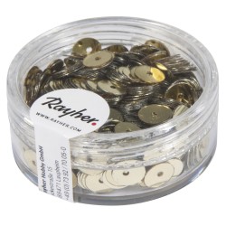 Set decorativ Rayher, paiete, diametru 6 mm, ambalate in cutie, cantitate 7g, culoare auriu