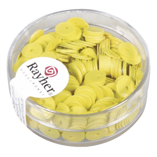 Set decorativ Rayher, paiete, diametru 6 mm, ambalate in cutie, cantitate 7g, culoare galben