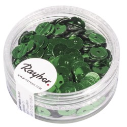 Set decorativ Rayher, paiete, diametru 6 mm, ambalate in cutie, cantitate 7g, culoare verde