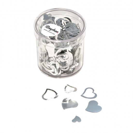 Set decorativ Rayher paiete inima 7- 12 mm 10g argintiu