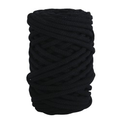 Snur negru impletit, Rayher, 6 mm, 27 m/rola