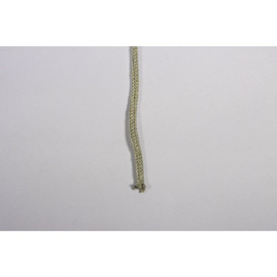 Fir reciclat împletit cu fir auriu, ø 4 mm, Rayher, aprox. 58 m, ghem 250 g, verde oliv