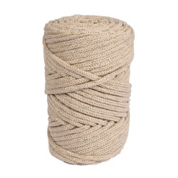 Fir reciclat împletit cu fir auriu, ø 4 mm, Rayher, aprox. 58 m, ghem 250 g