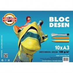 Bloc desen SCOALA, Koh-I-Noor, 180g/m2, A3, 10 coli, hartie alba Bloc desen SCOALA, Koh-I-Noor, 180g/m2, A3, 10 coli, hartie alba