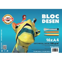 Bloc desen SCOALA, Koh-I-Noor, 180g/m2, A4, 16 coli, hartie alba Bloc desen SCOALA, Koh-I-Noor, 180g/m2, A4, 16 coli, hartie alba