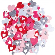 Inimioare decorative Rayher, pasla, dimens.1,7-4cm,105 bucati, autoadezive