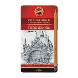 Set creioane grafit, ARTA, cutie metal, gama 1500, 8B- 2H Set creioane grafit, ARTA, cutie metal, gama 1500, 8B- 2H