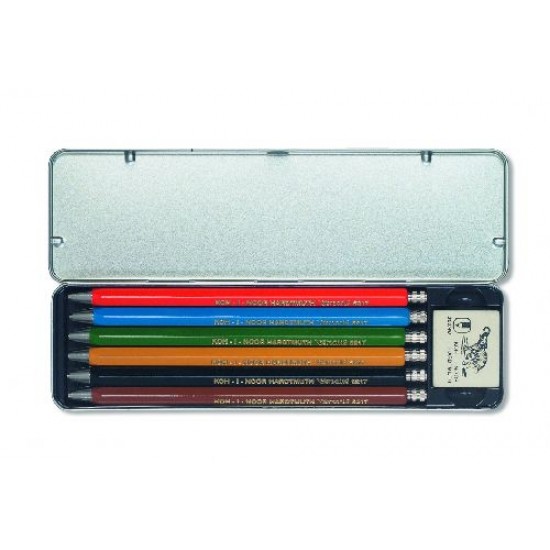 K5217 Set 6 creioane mecanice Å˜=2mm + guma de sters