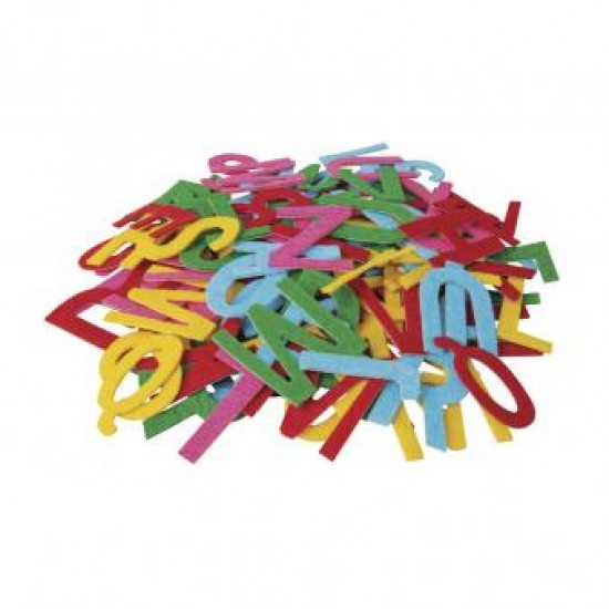 Litere fetru, autoadezive, colorate, Rayher,4cm, 130/set