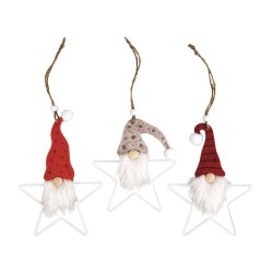 Kit decorativ pitic de Craciun stea  metalica,  3/set, Rayher