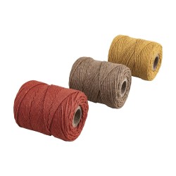 Fir macrame, asortat, diametru 1 mm, teracota 3 x aprox. 50 g, 3 bobine, 65 m / bobina , Rayher