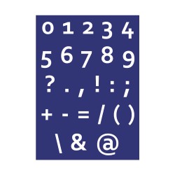 Sablon: letters + figures linear, DIN A4, 1 stencil + coating knife, tba Sablon: letters + figures linear, DIN A4, 1 stencil + coating knife, tba